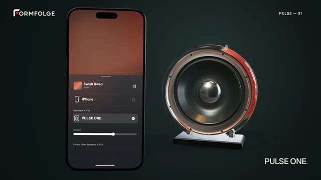 PULSE concept speaker beside its app interface