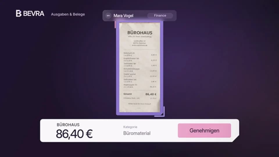 BEVRA-Film: Oberfläche mit der Freigabe der Ausgabe