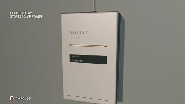 DAYLIGHT concept showing the home battery charging