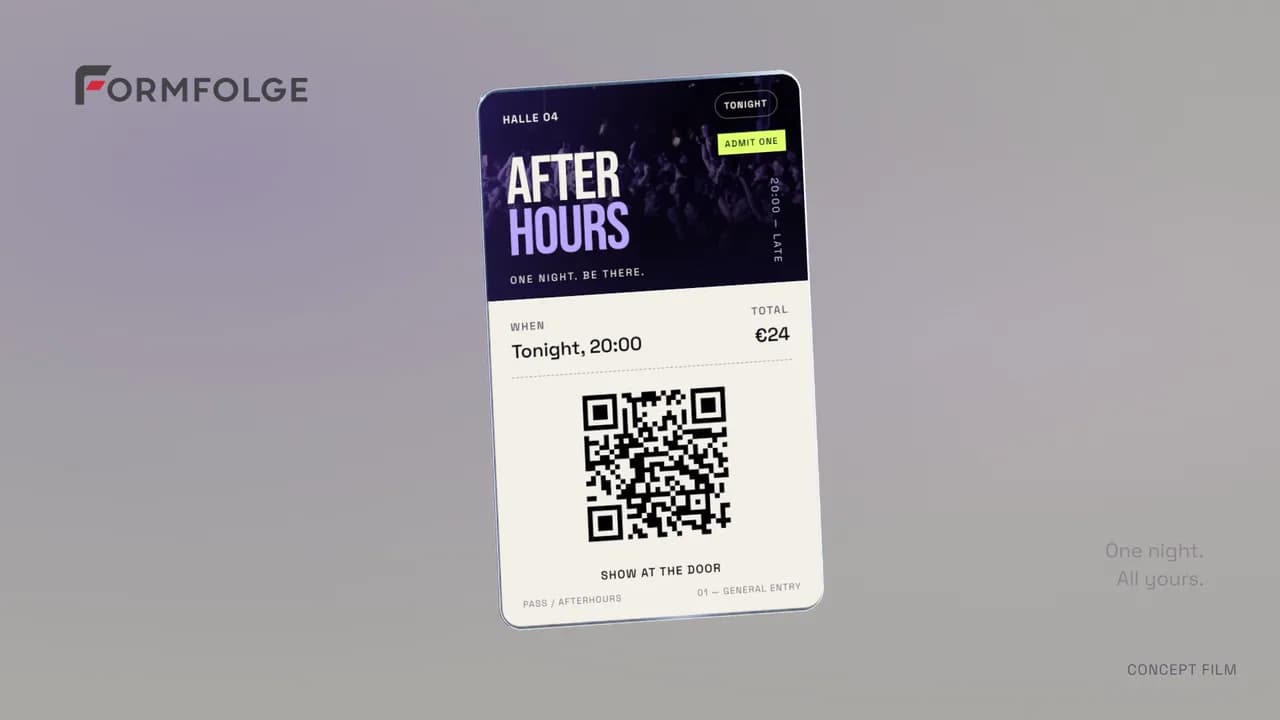 PASS: Ticket mit QR-Code als sichtbares Ergebnis der Buchung