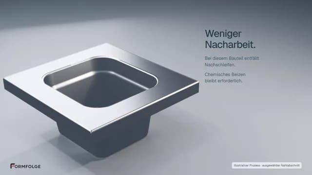 WELD: fertige Produktansicht mit Aussage zur Nacharbeit im Konzept